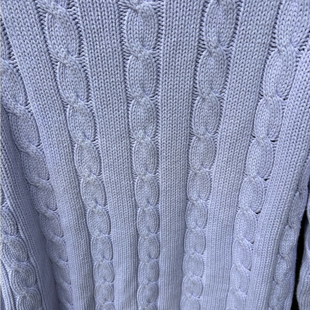 GAP Women's Lavender Cable Knit Crew Neck Sweater Size L - Picture 7 of 7